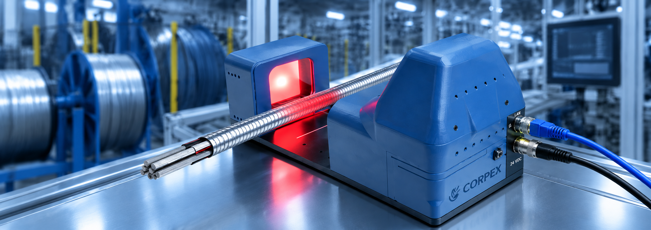 CORPEX CMVS-55 machine vision system for armored and convoluted cable