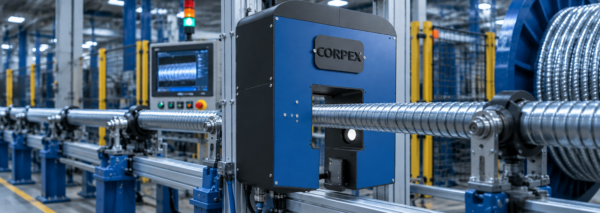CORPEX CMVS-100 machine vision system for large armored and convoluted cable