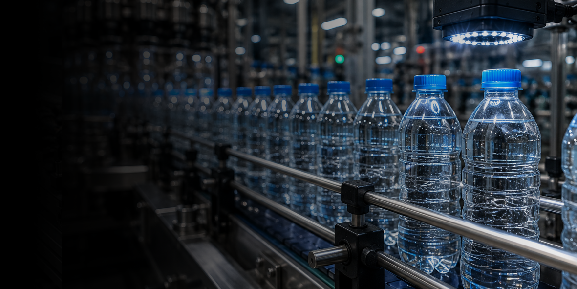 Machine vision for bottling and capping production line